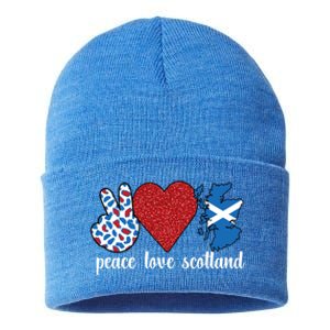 Love Scotland Proud Scottish Flag Scottish Roots Gift Sustainable Knit Beanie