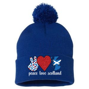 Love Scotland Proud Scottish Flag Scottish Roots Gift Pom Pom 12in Knit Beanie