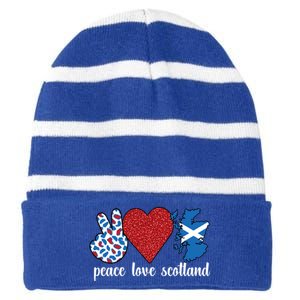 Love Scotland Proud Scottish Flag Scottish Roots Gift Striped Beanie with Solid Band