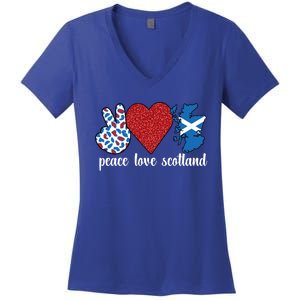 Love Scotland Proud Scottish Flag Scottish Roots Gift Women's V-Neck T-Shirt