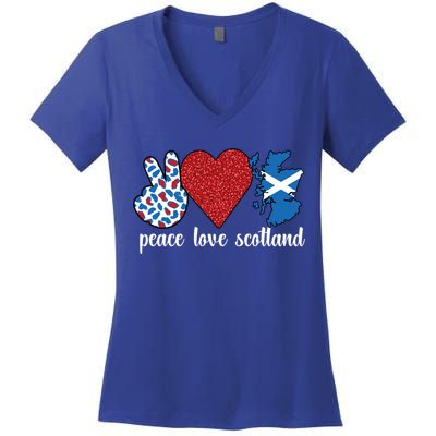 Love Scotland Proud Scottish Flag Scottish Roots Gift Women's V-Neck T-Shirt