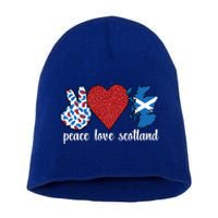 Love Scotland Proud Scottish Flag Scottish Roots Gift Short Acrylic Beanie