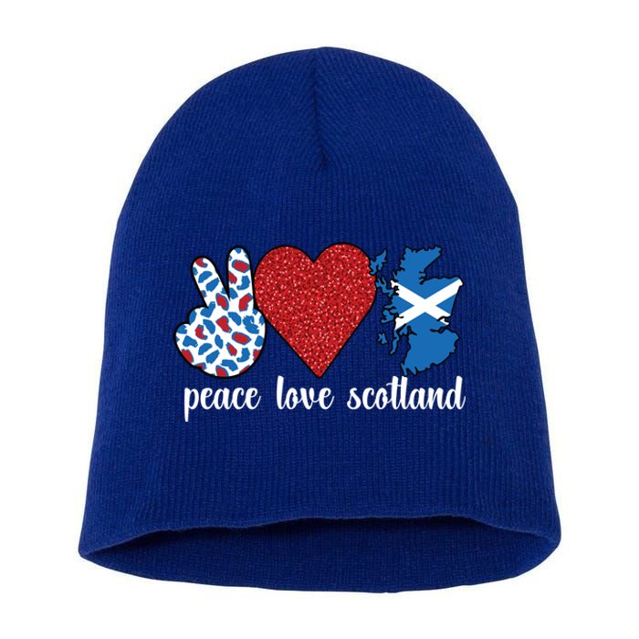 Love Scotland Proud Scottish Flag Scottish Roots Gift Short Acrylic Beanie