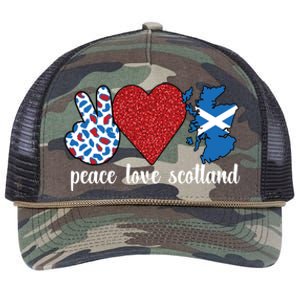 Love Scotland Proud Scottish Flag Scottish Roots Gift Retro Rope Trucker Hat Cap