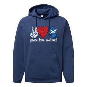 Love Scotland Proud Scottish Flag Scottish Roots Gift Performance Fleece Hoodie