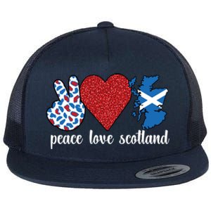 Love Scotland Proud Scottish Flag Scottish Roots Gift Flat Bill Trucker Hat