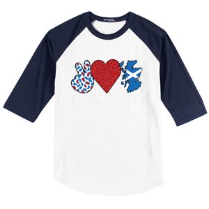 Love Scotland Proud Scottish Flag Scottish Roots Gift Baseball Sleeve Shirt