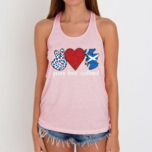 Love Scotland Proud Scottish Flag Scottish Roots Gift Women's Knotted Racerback Tank