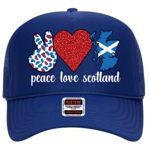 Love Scotland Proud Scottish Flag Scottish Roots Gift High Crown Mesh Back Trucker Hat