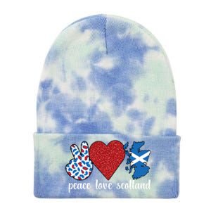 Love Scotland Proud Scottish Flag Scottish Roots Gift Tie Dye 12in Knit Beanie