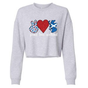 Love Scotland Proud Scottish Flag Scottish Roots Gift Cropped Pullover Crew