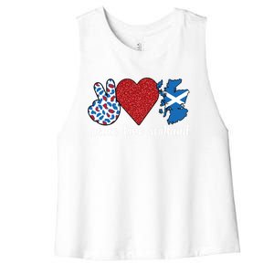 Love Scotland Proud Scottish Flag Scottish Roots Gift Women's Racerback Cropped Tank