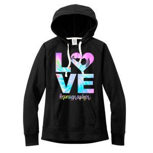 Love Sonography Proud Sonographer Week Gift Women's Fleece Hoodie