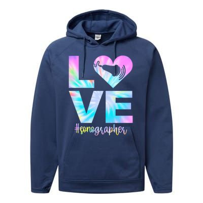 Love Sonography Proud Sonographer Week Gift Performance Fleece Hoodie