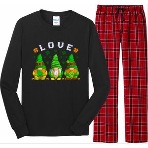 Love St Patrick's Day Irish Gnome Cute Gift Long Sleeve Pajama Set