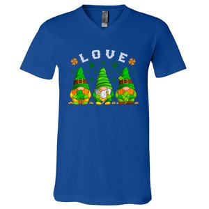 Love St Patrick's Day Irish Gnome Cute Gift V-Neck T-Shirt