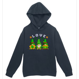 Love St Patrick's Day Irish Gnome Cute Gift Urban Pullover Hoodie