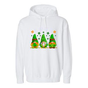 Love St Patrick's Day Irish Gnome Cute Gift Garment-Dyed Fleece Hoodie