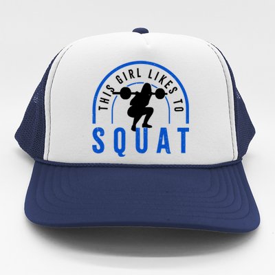 Likes Squatting Powerlifter Squats Gym Gift Trucker Hat