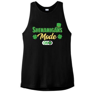 Leprechaun Saint Patrick's Day Funny Shenanigans Ladies PosiCharge Tri-Blend Wicking Tank