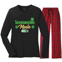 Leprechaun Saint Patrick's Day Funny Shenanigans Women's Long Sleeve Flannel Pajama Set 