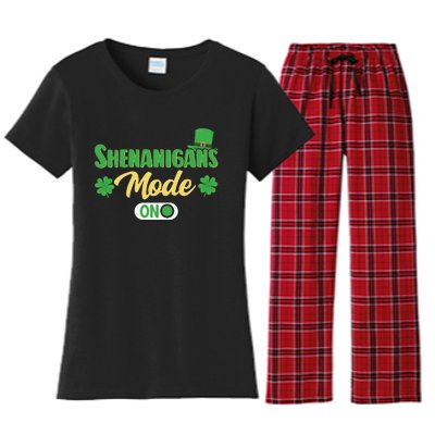 Leprechaun Saint Patrick's Day Funny Shenanigans Women's Flannel Pajama Set