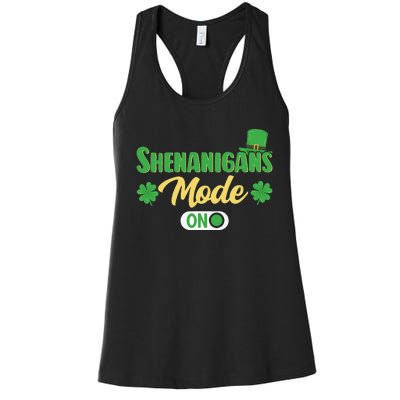 Leprechaun Saint Patrick's Day Funny Shenanigans Women's Racerback Tank