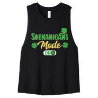 Leprechaun Saint Patrick's Day Funny Shenanigans Women's Racerback Cropped Tank