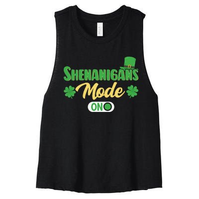 Leprechaun Saint Patrick's Day Funny Shenanigans Women's Racerback Cropped Tank