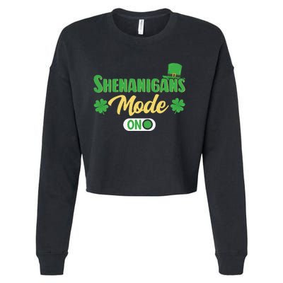 Leprechaun Saint Patrick's Day Funny Shenanigans Cropped Pullover Crew