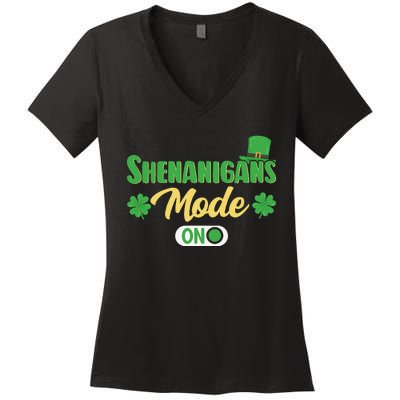 Leprechaun Saint Patrick's Day Funny Shenanigans Women's V-Neck T-Shirt