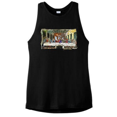 Last Supper Painting Christmas Christian Jesus Style Ladies PosiCharge Tri-Blend Wicking Tank