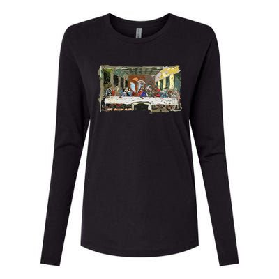 Last Supper Painting Christmas Christian Jesus Style Womens Cotton Relaxed Long Sleeve T-Shirt