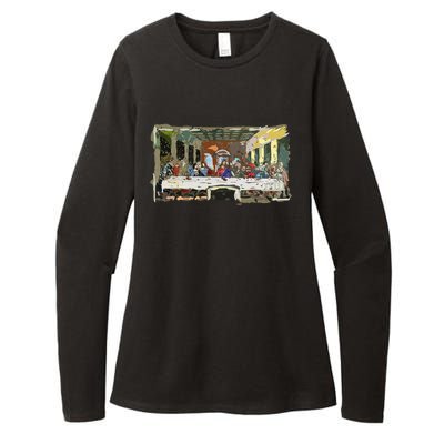 Last Supper Painting Christmas Christian Jesus Style Womens CVC Long Sleeve Shirt