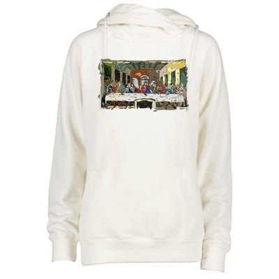 Last Supper Painting Christmas Christian Jesus Style Womens Funnel Neck Pullover Hood