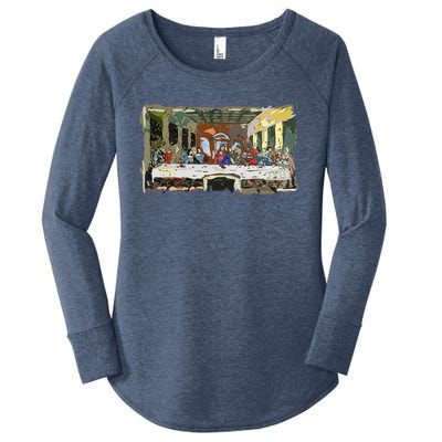 Last Supper Painting Christmas Christian Jesus Style Women's Perfect Tri Tunic Long Sleeve Shirt