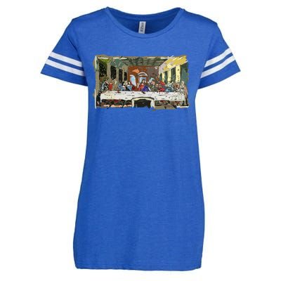 Last Supper Painting Christmas Christian Jesus Style Enza Ladies Jersey Football T-Shirt