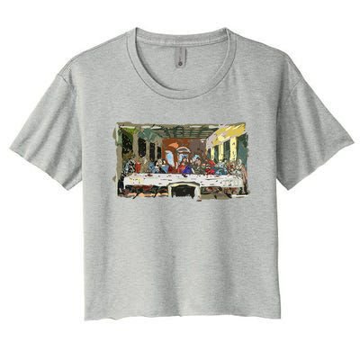 Last Supper Painting Christmas Christian Jesus Style Women's Crop Top Tee