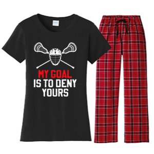 Lacrosse Sport Player Coach Funny Lacrosse Mom Dad Team Joke Women's Flannel Pajama Set