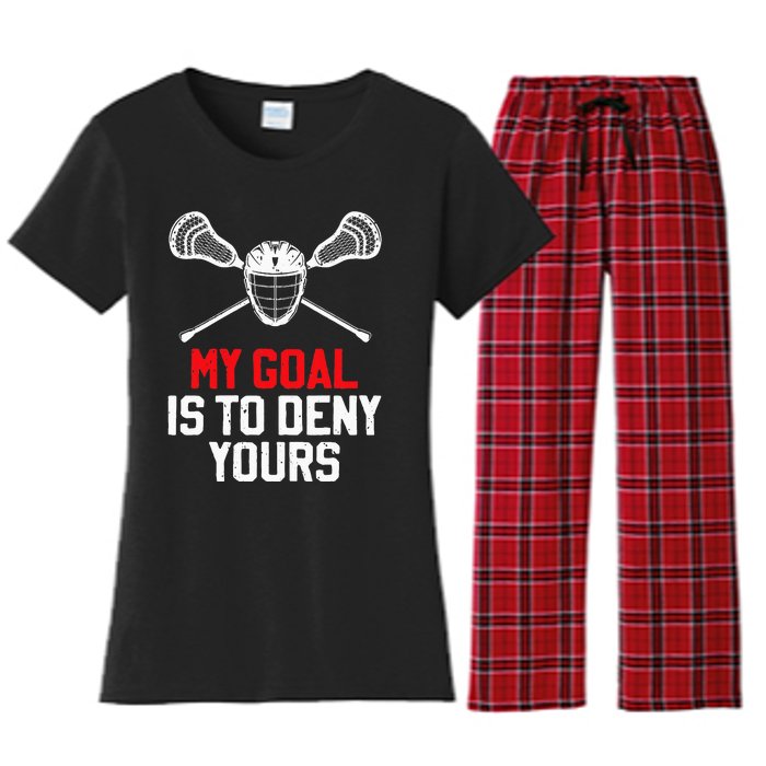 Lacrosse Sport Player Coach Funny Lacrosse Mom Dad Team Joke Women's Flannel Pajama Set