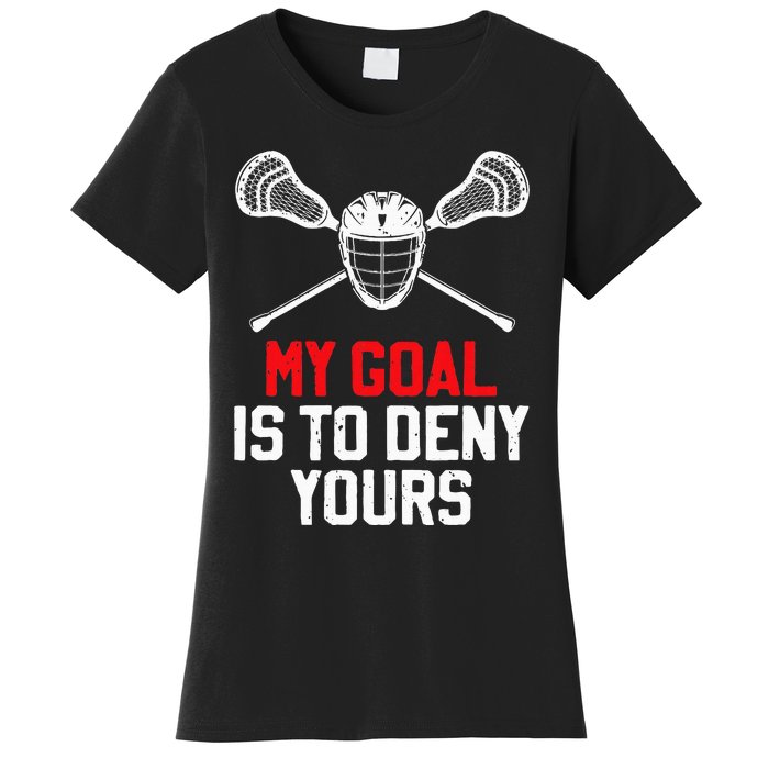 Lacrosse Sport Player Coach Funny Lacrosse Mom Dad Team Joke Women's T-Shirt