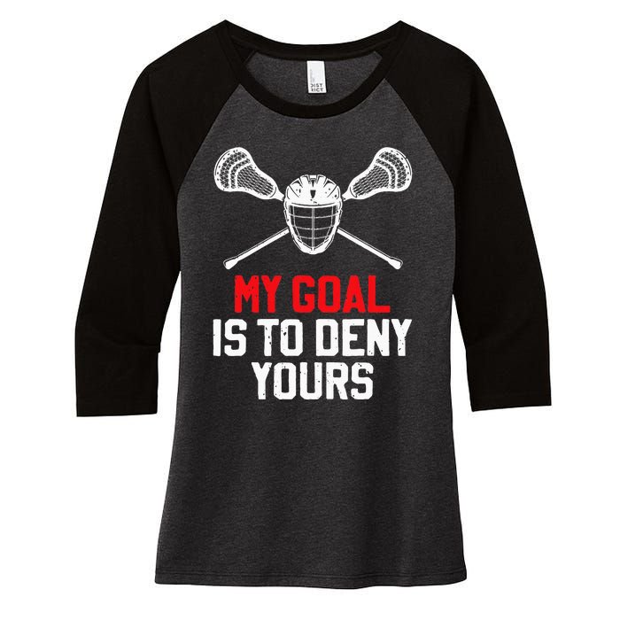 Lacrosse Sport Player Coach Funny Lacrosse Mom Dad Team Joke Women's Tri-Blend 3/4-Sleeve Raglan Shirt