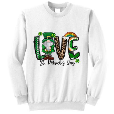 Love St. PatrickS Day Gnome And Shamrock Rainbow Sweatshirt