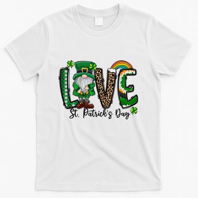 Love St. PatrickS Day Gnome And Shamrock Rainbow T-Shirt