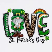 Love St. PatrickS Day Gnome And Shamrock Rainbow 11oz C Handle Ceramic Mug