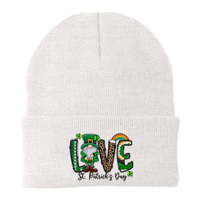 Love St. PatrickS Day Gnome And Shamrock Rainbow Beanie