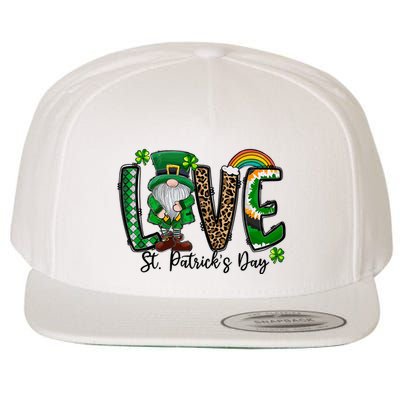 Love St. PatrickS Day Gnome And Shamrock Rainbow Wool Snapback Cap