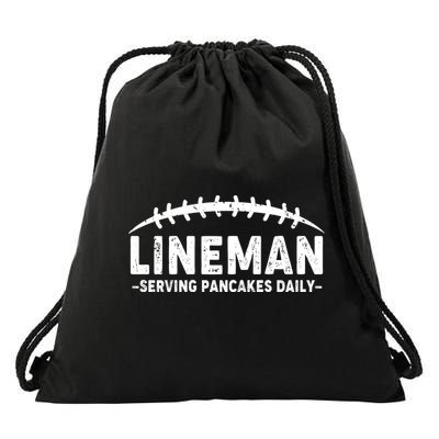 Lineman Serving Pancakes Daily Football Drawstring Bag