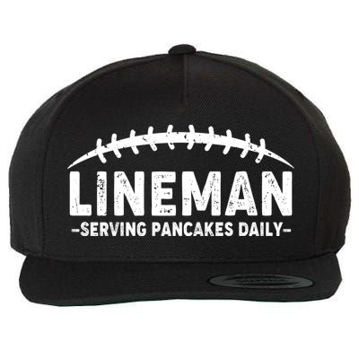 Lineman Serving Pancakes Daily Football Wool Snapback Cap