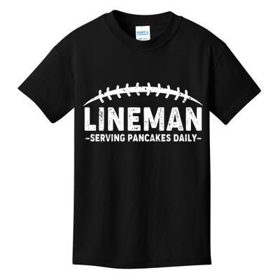 Lineman Serving Pancakes Daily Football Kids T-Shirt